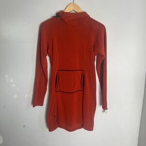 Melanzana Womens Medium Micro Grid Hoodie Dress UL Hiking Red Orange